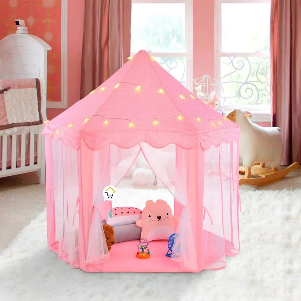 🏰Carpa Castillo de Princesas con Luces |💖Casa de Juegos Infantil Mágica