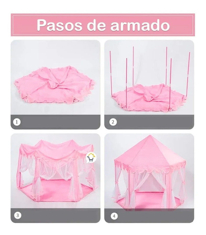 🏰Carpa Castillo de Princesas con Luces |💖Casa de Juegos Infantil Mágica
