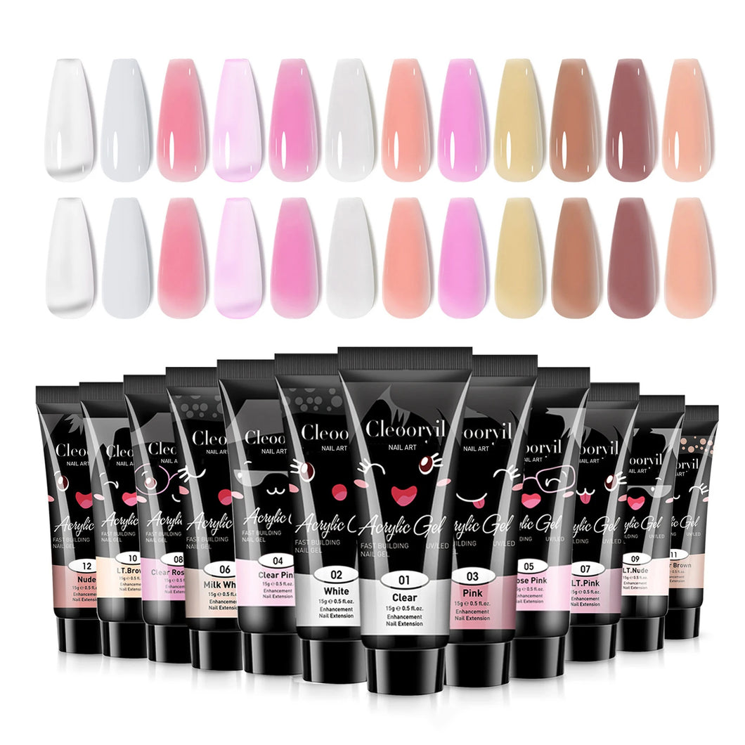 15ml 30ml Cute Style Acrylic Gel Quick Building Poly Nail Gel Soak off UV LED Nail Gel for DIY Permanent Extension-2