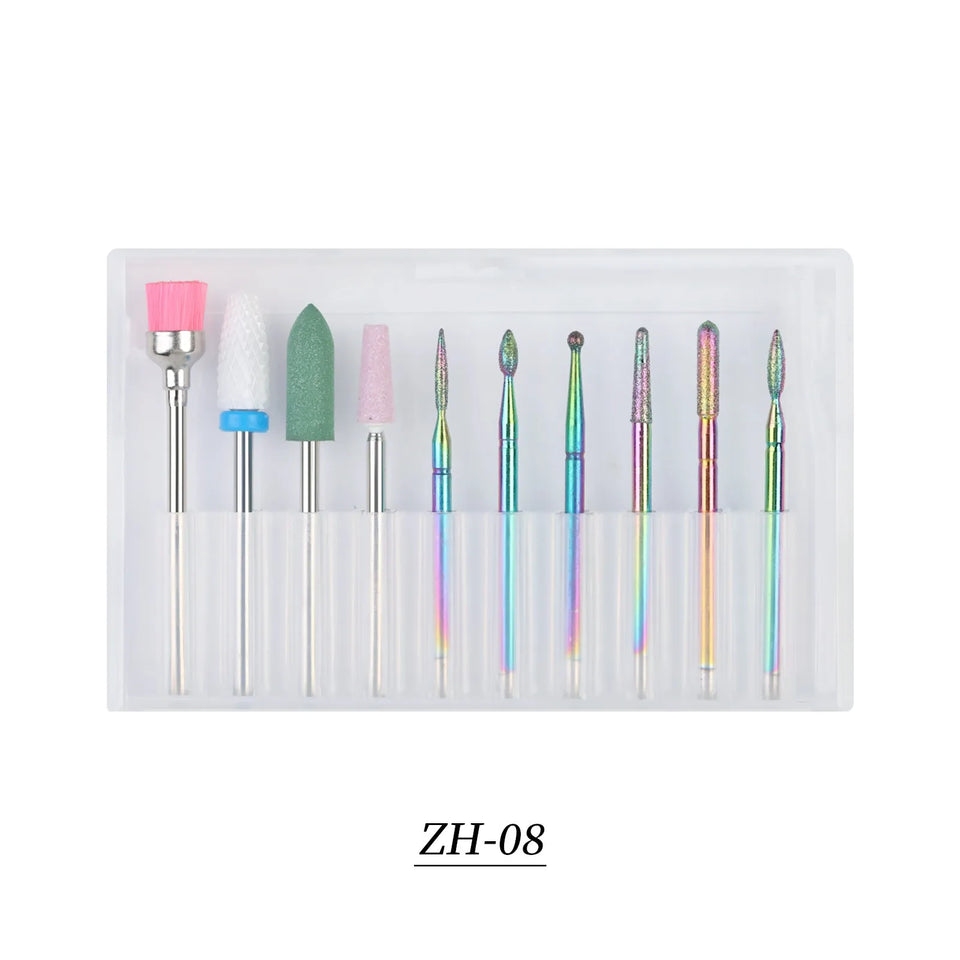 Tungsten Carbide Nail Drill Bit Set Nail Grinding Bits for Remove Nail Polisher Decoration-9