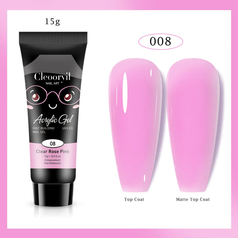 15ml 30ml Cute Style Acrylic Gel Quick Building Poly Nail Gel Soak off UV LED Nail Gel for DIY Permanent Extension-20
