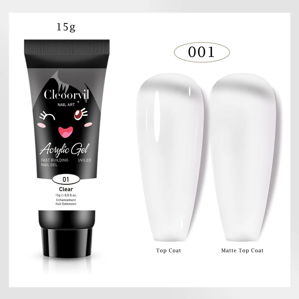 15ml 30ml Cute Style Acrylic Gel Quick Building Poly Nail Gel Soak off UV LED Nail Gel for DIY Permanent Extension-13