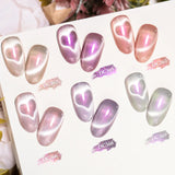 MTSSII 7ml Rose Glitter UV LED Soak Off Nail Magnetic Gel  Nail Art DIY Pink Cat Eye Gel Nail Polish Bright Shimmer Polish-4