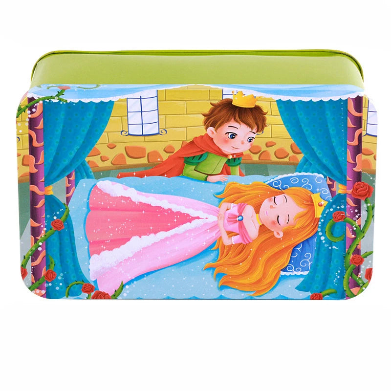 200pcs Baby Cartoon Puzzle Iron Box Wooden Animal/Space/Diving Puzzles Educational Toy Wooden Puzzle Jigsaw Toy for Children-16