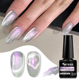 MTSSII 7ml Rose Glitter UV LED Soak Off Nail Magnetic Gel  Nail Art DIY Pink Cat Eye Gel Nail Polish Bright Shimmer Polish-7