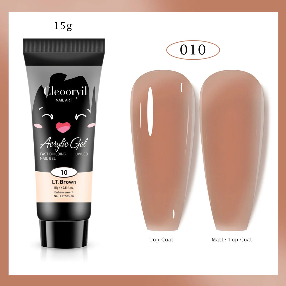 15ml 30ml Cute Style Acrylic Gel Quick Building Poly Nail Gel Soak off UV LED Nail Gel for DIY Permanent Extension-22