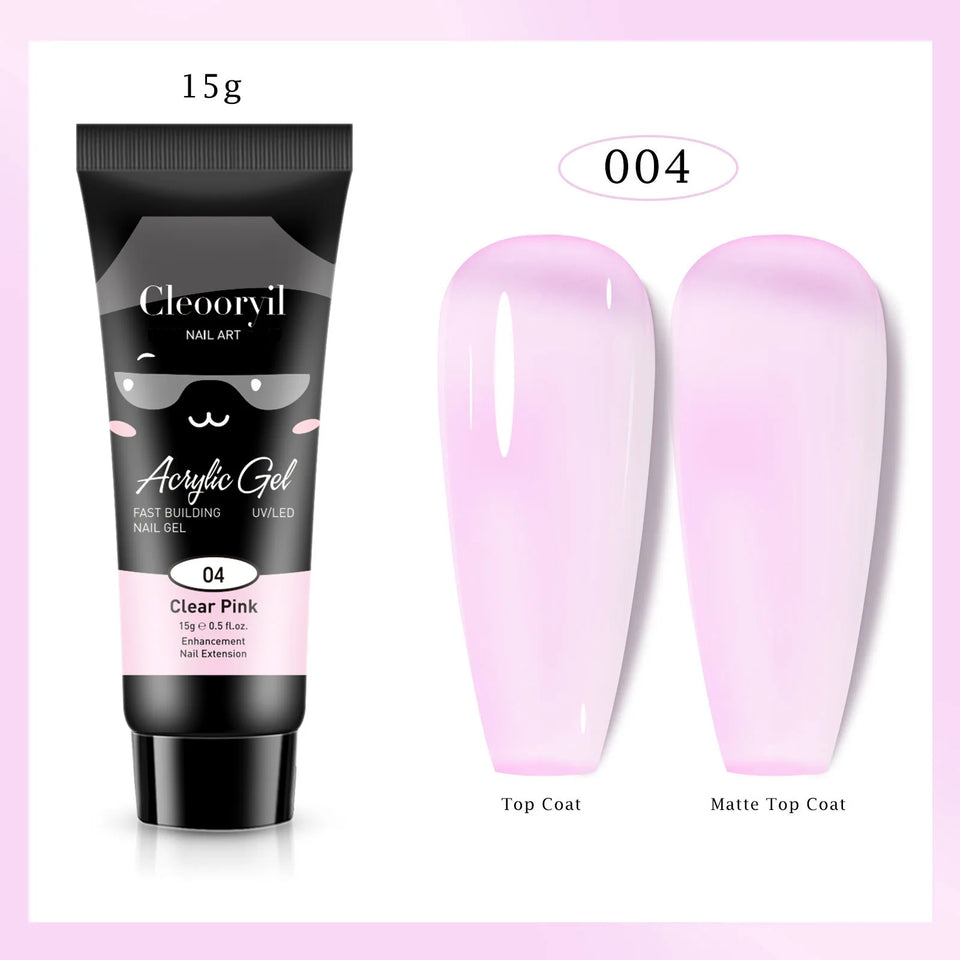 15ml 30ml Cute Style Acrylic Gel Quick Building Poly Nail Gel Soak off UV LED Nail Gel for DIY Permanent Extension-16