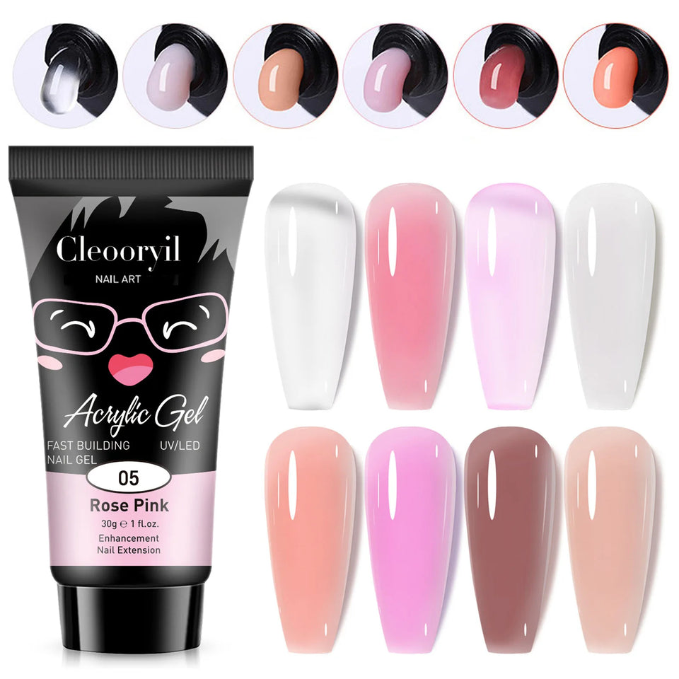 15ml 30ml Cute Style Acrylic Gel Quick Building Poly Nail Gel Soak off UV LED Nail Gel for DIY Permanent Extension-4