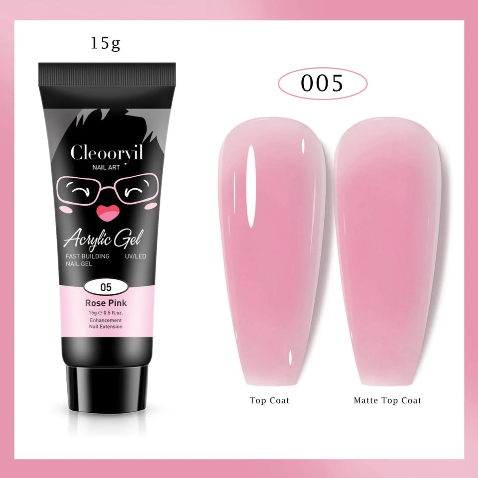 15ml 30ml Cute Style Acrylic Gel Quick Building Poly Nail Gel Soak off UV LED Nail Gel for DIY Permanent Extension-17